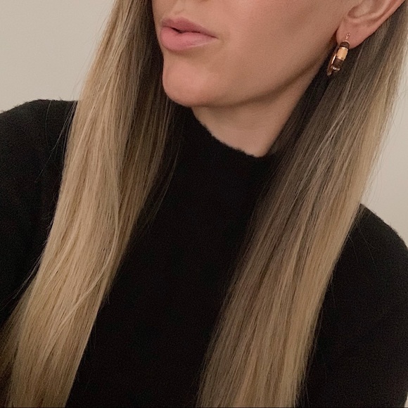 Brown Tube Hoops | 18k Gold Filled - Picture 2 of 7